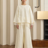 Salon Linen Top in Chantilly