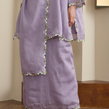 Serene Ramie Kurung Set with Selendang in Lilac