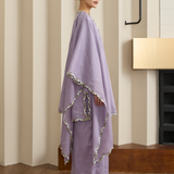 Serene Ramie Kurung Set with Selendang in Lilac