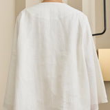 Camille Linen Kedah Top in Porcelain