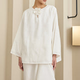 Camille Linen Kedah Top in Porcelain