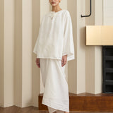 Camille Linen Kedah Top in Porcelain