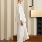 Camille Linen Kedah Top in Porcelain