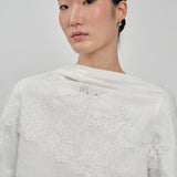 Salon Lace Shawl in Porcelain
