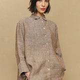 Friday Linen Shirt in Taupe