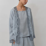 Thalia 2-Piece Linen Blouse in Powder Blue
