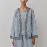 Thalia 2-Piece Linen Blouse in Powder Blue