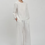 Salon Linen Pants in Porcelain