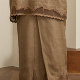 Khalisa Linen Kurung Set in Pecan