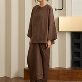 Signature Linen Knot Skirt in Hazelwood