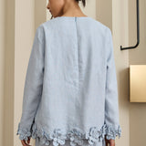 Camille Linen Set in Jasper Blue