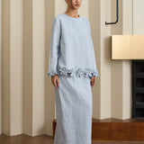 Camille Linen Set in Jasper Blue