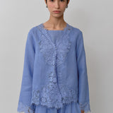 Colette 2-Piece Linen Blouse in Periwinkle
