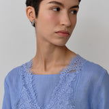 Colette 2-Piece Linen Blouse in Periwinkle