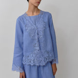 Colette 2-Piece Linen Blouse in Periwinkle