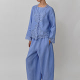 Sculptor Linen Pants in Periwinkle
