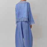 Colette 2-Piece Linen Blouse in Periwinkle