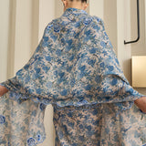 Viola Ramie Selendang in Cerulean