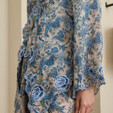 Viola Ramie Kebaya Set in Cerulean