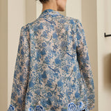 Viola Ramie Kebaya Set in Cerulean