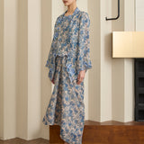 Viola Ramie Kebaya Set in Cerulean