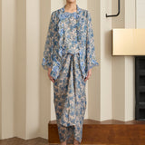 Viola Ramie Kebaya Set in Cerulean