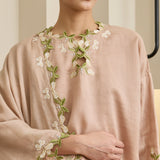 Gaia Ramie Kedah Set with Selendang in Blush