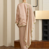Gaia Ramie Kedah Set with Selendang in Blush