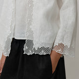 Thalia 2-Piece Linen Blouse in Porcelain