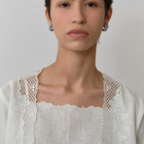Thalia 2-Piece Linen Blouse in Porcelain