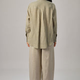 The Great Linen Striped Shirt in Pistachio