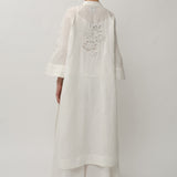 Narumi Long Linen Tunic Top in Porcelain