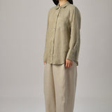 The Great Linen Striped Shirt in Pistachio
