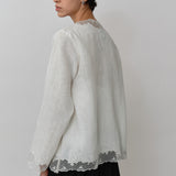 Thalia 2-Piece Linen Blouse in Porcelain