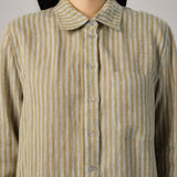The Great Linen Striped Shirt in Pistachio