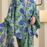 Ophelia Ramie Selendang in Sapphire