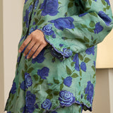 Ophelia Ramie Kebaya Set in Sapphire