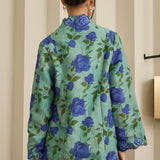 Ophelia Ramie Kebaya Set in Sapphire