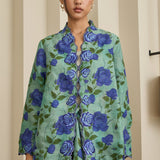 Ophelia Ramie Kebaya Set in Sapphire