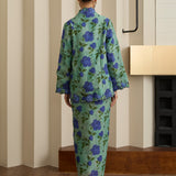Ophelia Ramie Kebaya Set in Sapphire