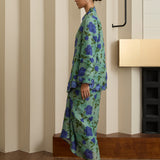 Ophelia Ramie Kebaya Set in Sapphire