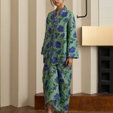 Ophelia Ramie Kebaya Set in Sapphire