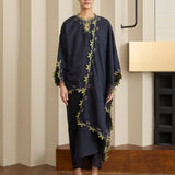 Gaia Ramie Kedah Set with Selendang in Navy