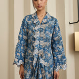 Florentine Ramie Kebaya Top in Horizon