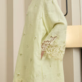 Châtelaine Linen Kurung Set in Lime