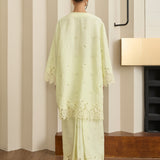 Châtelaine Linen Kurung Set in Lime
