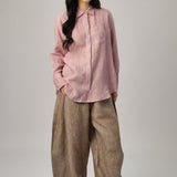 The Great Linen Striped Shirt in Strawberry