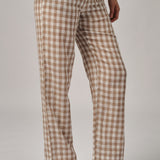 Avenue Pants in Brown Gingham