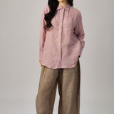 The Great Linen Striped Shirt in Strawberry
