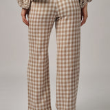 Avenue Pants in Brown Gingham